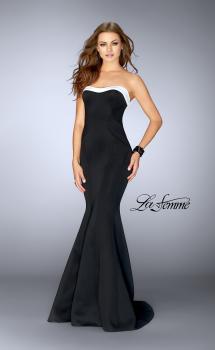 Picture of: Black and White Strapless Neoprene Dress in Black and White, Style: 24715, Main Picture