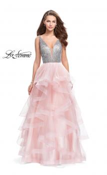 Picture of: Beaded Bodice Ball Gown with Tulle Skirt in Blush, Style: 26223, Main Picture
