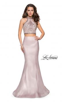 Picture of: Beaded Two Piece Mermaid Prom Dress with Open Back in Blush, Style: 26255, Main Picture