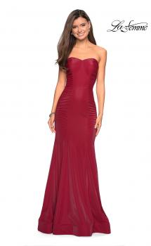Picture of: Strapless Mermaid Prom Dress with Ruching in Deep Red, Style: 26999, Main Picture
