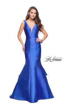 Picture of: Low Scoop Mermaid Prom Dress with Tiered Detail in Electric Blue, Style: 26046, Main Picture