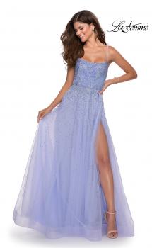 Picture of: A-line Tulle Dress with Beaded Bodice and Pockets in Lilac Mist, Style: 28583, Main Picture
