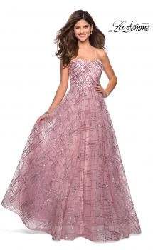 Picture of: Strapless A Line sequin Prom Gown with Pockets in Mauve, Style: 27237, Main Picture