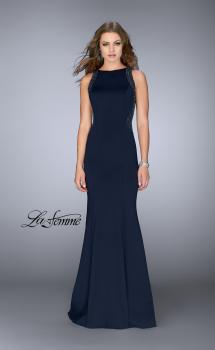Picture of: Neoprene Dress with Beaded Back and Sides in Navy, Style: 24839, Main Picture