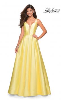 Picture of: A Line Sweetheart Prom Dress with Pockets in Pale Yellow, Style: 26768, Main Picture