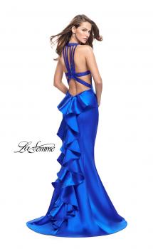 Picture of: Mikado Mermaid Dress with Embellished High Neckline in Sapphire Blue, Style: 25838, Main Picture