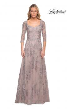 Picture of: Lace Mother of the Bride Dress with Full Skirt in Silver, Style: 30078, Main Picture
