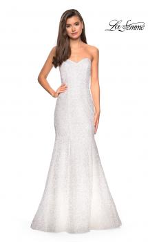 Picture of: sequin Strapless Mermaid Prom Dress in White, Style: 27791, Main Picture