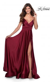 Picture of: Elegant Satin Prom Gown with Empire Waist in Red, Style: 28571, Main Picture