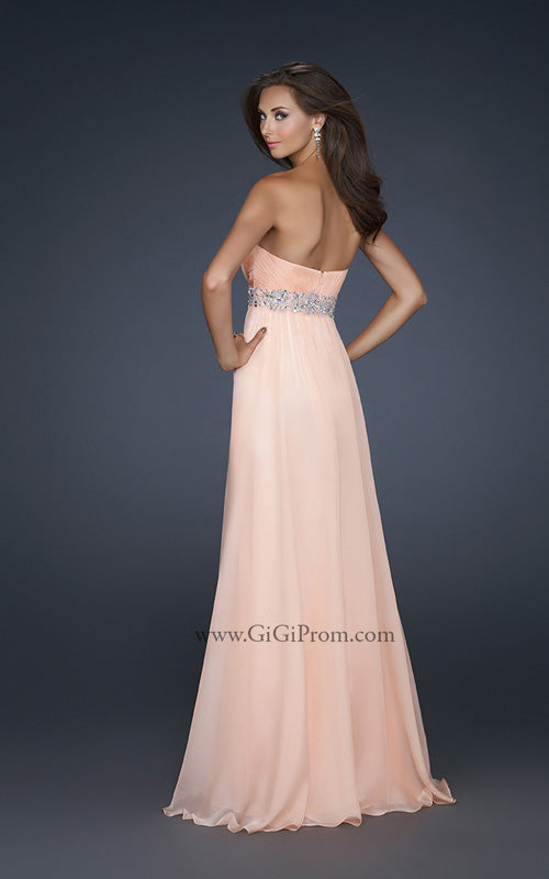 Picture of: Glam Long Prom Dress with Embellishments and Pleats in Orange, Style: 17656, Back Picture