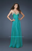 Picture of: Sweetheart Neck Dress with Rhinestones and Flowy Skirt in Green, Style: 18566, Detail Picture 1