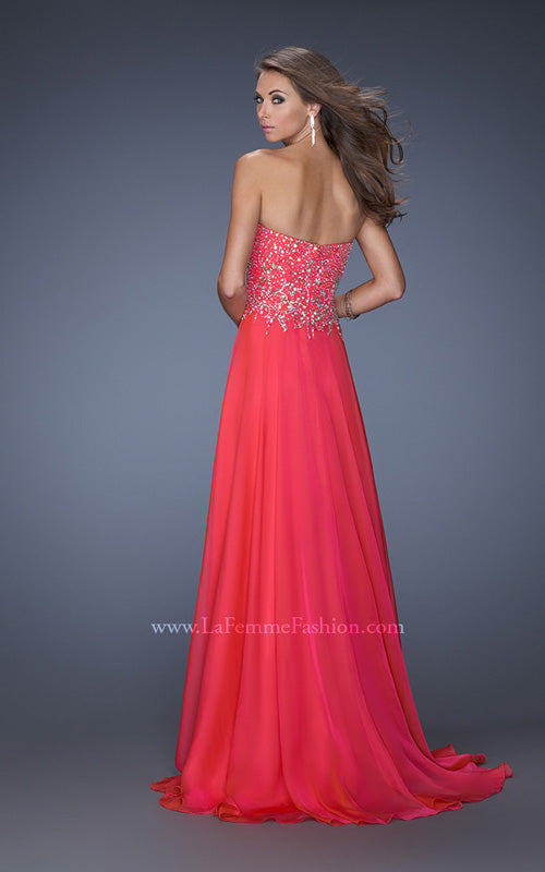 Picture of: Long Sweetheart Neckline Prom Gown with Rhinestones in Pink, Style: 19856, Back Picture