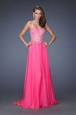 Picture of: Long Sweetheart Neckline Prom Gown with Rhinestones in Pink, Style: 19856, Detail Picture 1