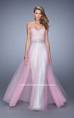 Picture of: Tulle Prom Dress with Lace Lining and Embroidered Belt in Pink, Style: 21341, Detail Picture 2