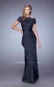 Picture of: Glam Evening Dress with Scoop Neckline and Lace Bodice in Navy, Style: 21620, Detail Picture 2