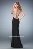Picture of: Racer Back Mermaid Prom Dress with Crystals and Sequins in Black, Style: 22189, Back Picture