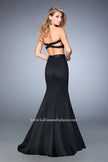 Picture of: Two Piece Prom Dress with Sequin Top and Waistband in Black, Style: 22220, Back Picture