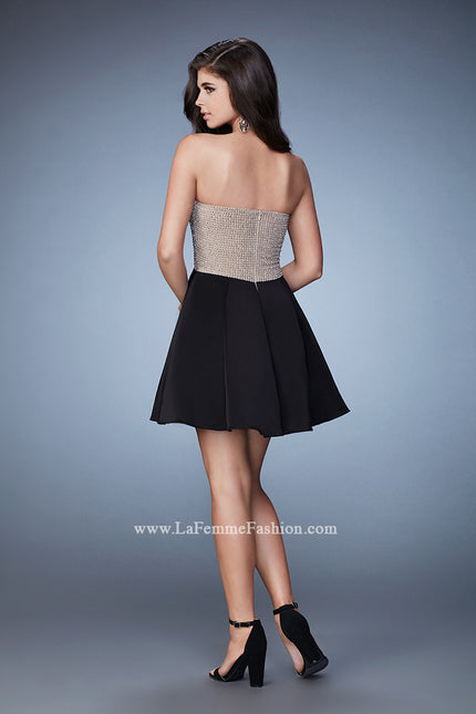 Picture of: Strapless A-line Sweetheart Beaded Short Dress in Black, Style: 23489, Back Picture