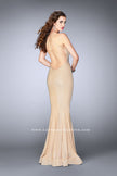 Picture of: Long High Neck Prom Dress with Open Back in Blue, Style: 24108, Back Picture