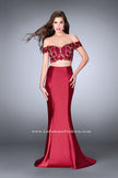 Picture of: Two Piece off the Shoulder Prom Dress with Lace Detail in Red, Style: 24413, Main Picture