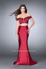 Picture of: Two Piece off the Shoulder Prom Dress with Lace Detail in Red, Style: 24413, Main Picture