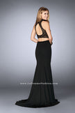 Picture of: Two Piece Prom Dress with Beading and Side Leg Slit in Black, Style: 24494, Back Picture