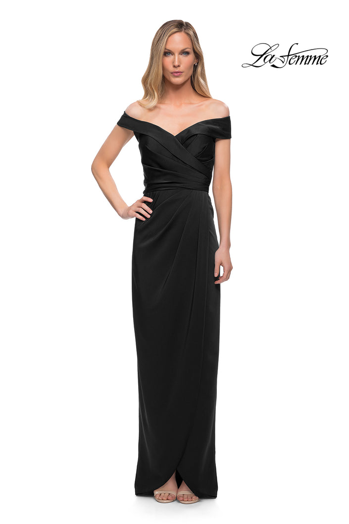 Picture of: Long Jersey Dress with Ruching and Cap Sleeves, Style: 25206, Detail Picture 3