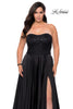 Picture of: Strapless Plus Size Prom Dress with Sequin Bodice in Black, Style: 28741, Main Picture