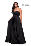 Picture of: Strapless Plus Size Prom Dress with Sequin Bodice in Black, Style: 28741, Detail Picture 1
