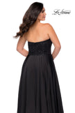 Picture of: Strapless Plus Size Prom Dress with Sequin Bodice in Black, Style: 28741, Detail Picture 2