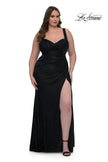 Picture of: Metallic Curve Dress with Flattering Ruching in Black, Style: 32991, Detail Picture 7