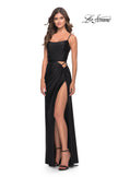 Picture of: Cut Out Jersey Dress with High Slit in Black, Style: 31332, Detail Picture 4