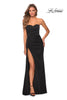 Picture of: Strapless Jersey Prom Dress with All Over Ruching in Black, Style: 28334, Detail Picture 5