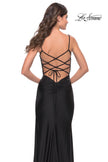 Picture of: Cut Out Jersey Dress with High Slit in Black, Style: 31332, Detail Picture 5
