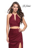 Picture of: Two Piece Jersey Prom Dress with Wrap Style Ruching in Burgundy, Style: 25731, Main Picture