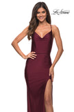 Picture of: Prom Dress Embellished with Jewels and Draped Neckline in Dark Berry, Main Picture