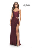 Picture of: Cut Out Jersey Dress with High Slit in Dark Berry, Style: 31332, Detail Picture 2