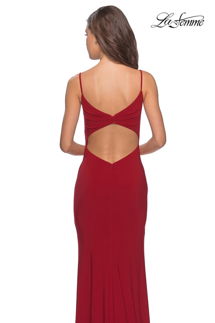 Picture of: Long Sequined Dress with Sweetheart Neckline in Deep Red, Style: 27879, Back Picture
