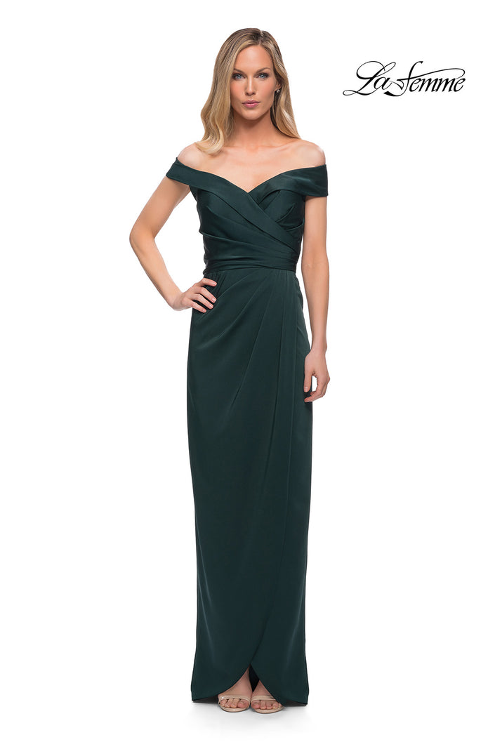 Picture of: Long Jersey Dress with Ruching and Cap Sleeves, Style: 25206, Detail Picture 7