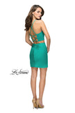 Picture of: Short Two Piece Homecoming Set with Halter Neckline in Jade, Style: 26630, Detail Picture 4