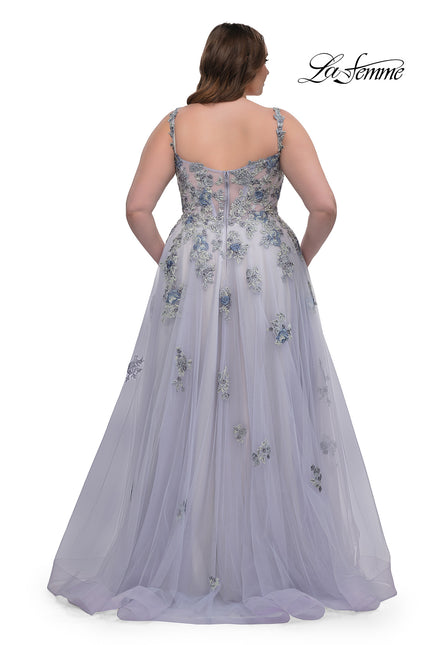 Picture of: Lavender A-Line Plus Size Prom Dress with Lace in Lavender , Style: 32412, Back Picture