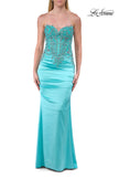 Picture of: Strapless Beaded Corset Gown with Ruching and Lace-Up Back in Mint, Style: 33765, Detail Picture 9