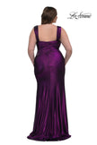 Picture of: Metallic Curve Dress with Flattering Ruching in Purple , Style: 32991, Detail Picture 3