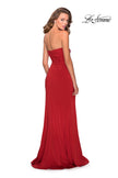 Picture of: Strapless Jersey Prom Dress with All Over Ruching in Red, Style: 28334, Back Picture