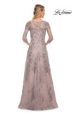 Picture of: Lace Mother of the Bride Dress with Full Skirt in Silver, Style: 30078, Back Picture