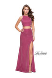 Picture of: Glittering Two Piece Jersey Prom Dress with Side Leg Slit in Strawberry, Style: 25572, Main Picture