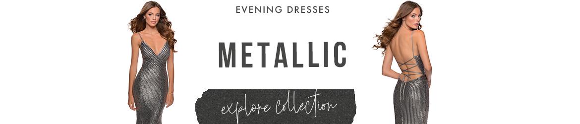 Metallic evening dresses