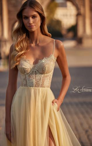 Pale yellow sale prom dress