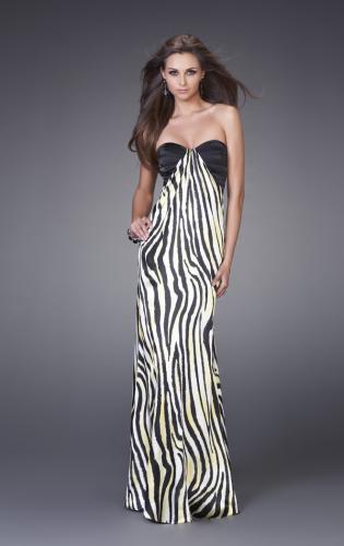 Yellow Zebra Print Prom Dresses