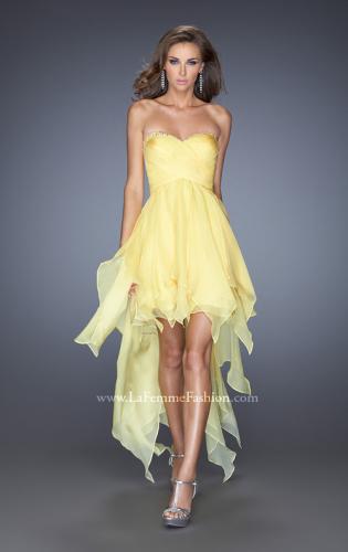 Yellow Chiffon High Low Dress